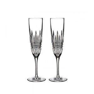 Waterford Set of 2 Lismore Diamond Champagne Flutes